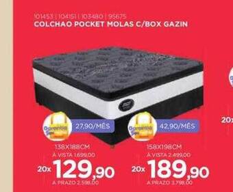 Benoit Colchão pocket molas c box gazin oferta