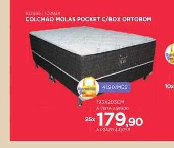 Colchao molas pocket c box ortobom