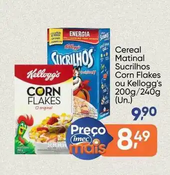 Cereal matinal sucrilhos corn flakes ou kellogg's