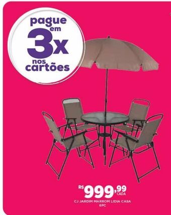 DB Supermercados Cj jardim marrom lidia casa 6pc oferta