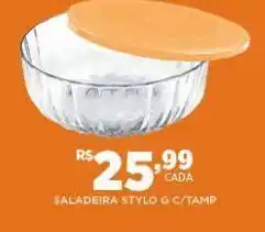 Saladeira stylo g com/tampa