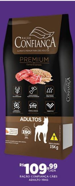 Ração para cães confiança 15kg