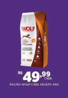 DB Supermercados Ração para cães wolf adulto 8kg oferta