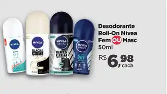 Farmácias Nissei Desodorante Roll On Nivea Fem Ou Masc 50ml oferta