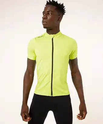 Camiseta ciclista com proteção uv50+ pantone + ace amarela