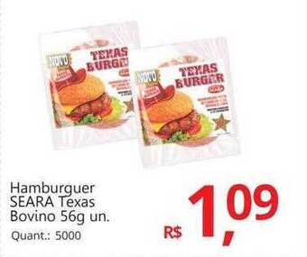 Supermercados Koch Hamburguer seara texas bovino oferta