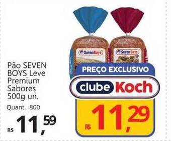 Supermercados Koch Pão seven boys leve premium sabores oferta
