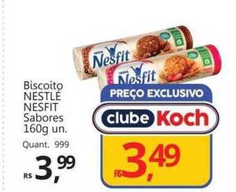 Supermercados Koch Biscoito nestlé nesfit sabores oferta