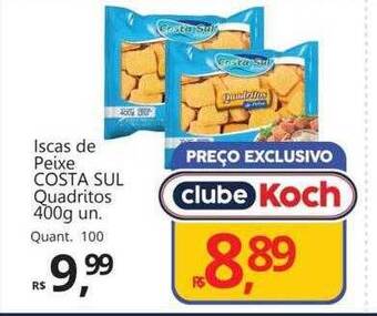 Supermercados Koch Iscas de peixe costa sul quadritos oferta