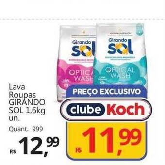 Supermercados Koch Lava roupas girando sol oferta