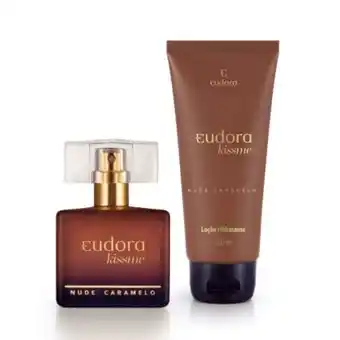 Eudora Kit kiss me nude caramelo colônia desodorante + loção hidratante oferta