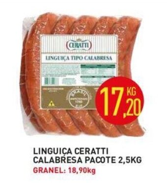 Calvo Atacadista Linguica Ceratti Calabresa pacote 2.5kg oferta