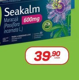 Seakalm passiflora incarnata l. 600mg 20 comprimidos