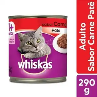 Nagumo Ração úmida para gatos adultos whiskas patê de carne 290g oferta