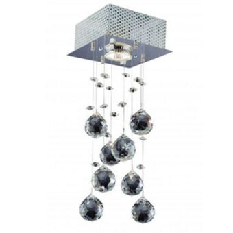 Plafon 1 lâmpada prata cristal brilhante llum bronzearte