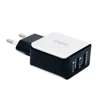 Pão de Açúcar Carregador de tomada com duas entradas usb oex cg201 - preto oferta