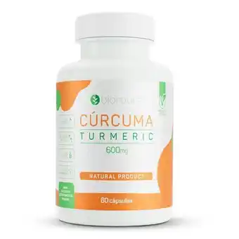 Cúrcuma turmeric 600mg bioroots 60 cápsulas