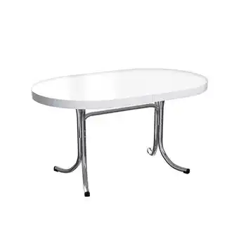 Pão de Açúcar Mesa de cozinha extensível oval mascavo branca e cromada 137 cm oferta