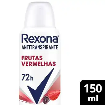 Desodorante antitranspirante aerosol rexona feminino frutas vermelhas 150ml