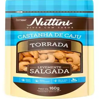 Supermercados Andreazza Castanha de cajú nuttini torrada com sal 160g oferta