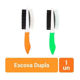 Escova dupla petz para cães e gatos - cores sortidas