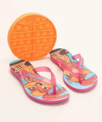 Chinelo infantil space jam grendene + pop it rosa
