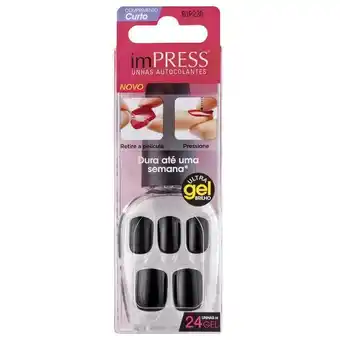 Unha postiça kiss ny impress curto text appeal