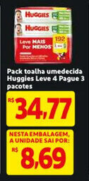 Mercado Extra Pack toalha umedecida Huggies Leve 4 pague 3 pacote oferta