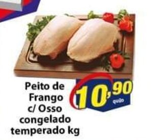 Vencedor Atacadista Peito de Frango c/ Osso Congelado temperado 1kg oferta