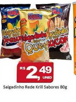 Rede Krill Salgadinho Rede Krill Sabores 80g oferta