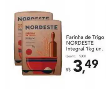 Supermercados Koch Farinha De Trigo Nordeste Integral 1kg oferta