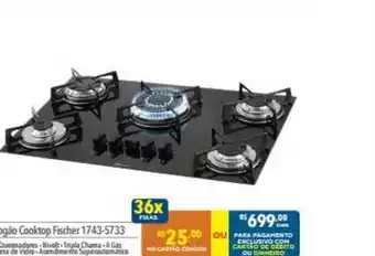 Supermercados Condor Fogão Cooktop Fischer 1743 5733 36X oferta