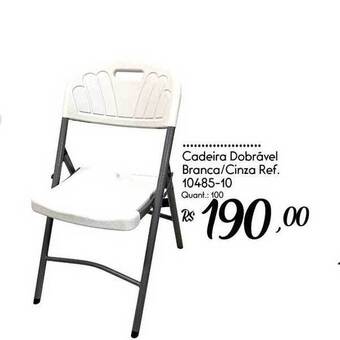 Giassi Supermercados Cadeira Dobrável Branca Cinza oferta