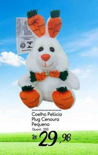 Coelho Pelúcia Plug Cenoura Pequeno