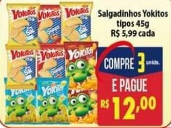 Vencedor Atacadista Salgadinhos Yokitos tipos 45g oferta
