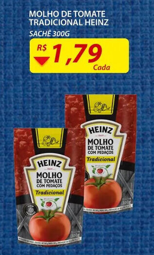 Assaí Atacadista Molho de Tomate Tradicional Heinz 300g oferta
