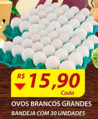Assaí Atacadista Ovos Brancos Grandes Bandeja com 30 unidades oferta