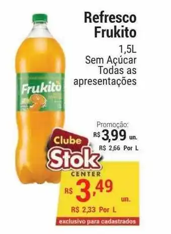 Stok Center Refresco frukito sem açúcar todas asa apresentações oferta