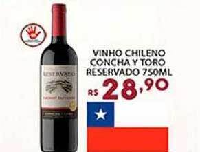 Supermercado Porecatu Vinho chileno concha y toro reservado oferta