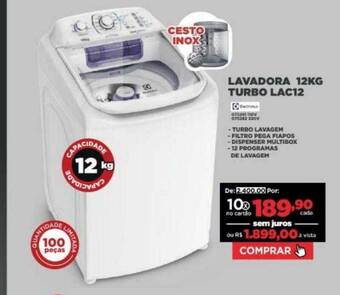 Lavadora 12kg turbo lac12 electrolux