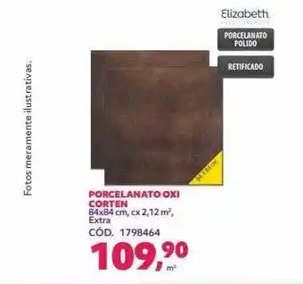Telhanorte Porcelanato oxi corten elizabeth oferta