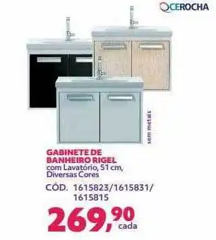 Telhanorte Gabinete de banheiro rigel cerocha oferta