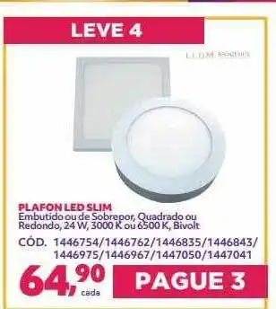 Telhanorte Plafon led slim oferta