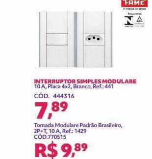 Telhanorte Interruptor simples modulare fame oferta