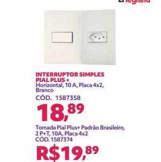 Telhanorte Interruptor simples pial plus oferta