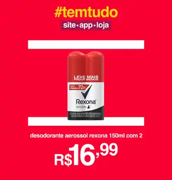 Lojas Americanas Deosodorante Aerossol Rexona 150ml oferta