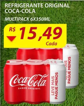 Assaí Atacadista Refrigerante original Coca Cola 6x350ml oferta