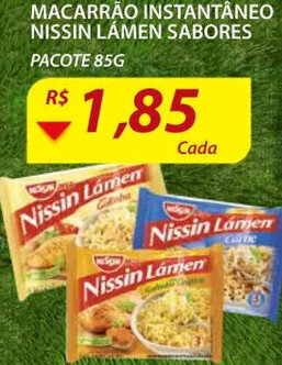 Assaí Atacadista Macarrao Instantaneo Nissin Lamen Sabores 85g oferta