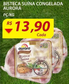 Assaí Atacadista Bisteca Suina Congelada Aurora 1kg oferta