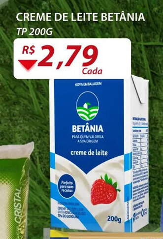 Creme de Leite Betania 200g